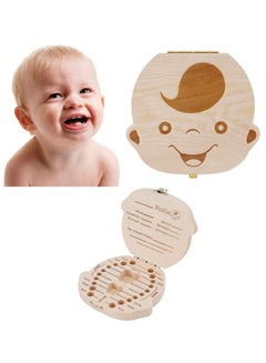 Buy Baby Tooth Box  Wooden Kids Keepsake Organizer Gift for Baby Teeth, Lanugo hair, Umbilical cord, Children Tooth Container to Keep the Childhood Memory (Boy) in UAE