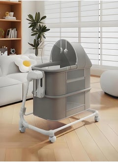 Buy 5 In 1 Baby Basinets Bedside Sleeper with Wheels Electric Rocking Bassinet for Baby Newborn Automatic Bedside Bassinet with Remote Control with 4 Height Adjustable Cradle Bed in Saudi Arabia