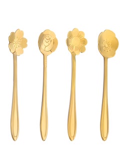 اشتري 4-Piece Flower Spoon Set Gold في السعودية