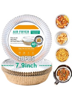 اشتري Air Fryer Liners, Air Fryer Parchment Paper Liner, Reusable Oil-Proof Water-Proof Non-Stick Parchment Paper Liners and Aluminium Foil, for Ninja and for Tower Cosori 7.9 Inch في السعودية