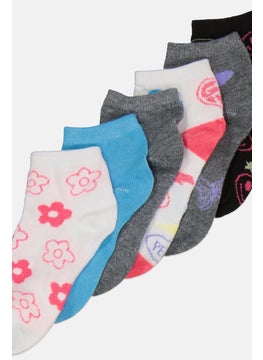 Buy Kid Girls 12 Pairs Printed Socks, Pink Combo in UAE