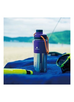 اشتري Double Wall Stainless Steel Vacuum Sports Bottle Aurora 500 ml 304 Stainless Steel And Polypropylene Lid Modern Houseware Bottle Purple في الامارات