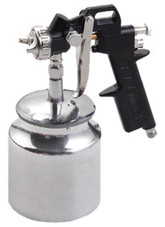 اشتري Suction Spray Gun Junior, Size 180mm, Professional Air Spray System for Car Furniture Fence Wall, and machines, Suitabl for Spraying Oil-Based or Latex Paints (Silver & Black). في الامارات