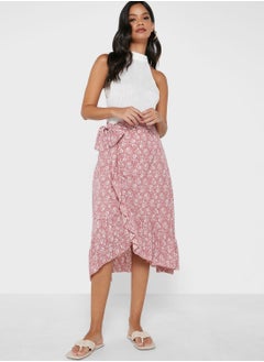 Buy Ditsy Print Wrap Skirt in Saudi Arabia