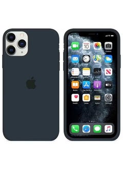 Buy IPhone 12 Pro Max Protective Ultra Slim Fit Case Liquid Silicone Gel Cover with Full Body Protection Anti-Scratch Shockproof Case For iPhone 12 PROMAX Liquid Silicon Midnight Blue in UAE