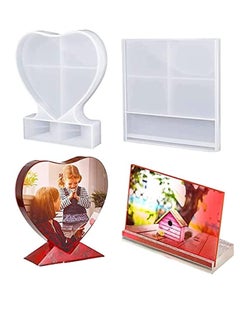 Buy Resin Photo Frame Molds Large Silicone Picture Frames Resin Molds Heart Shape Silicone Epoxy Molds for DIY Photo Silicone Tool Home Table Decor Home Table Decor Handmade Gifts in UAE