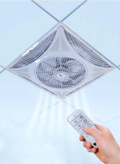 اشتري Modern LED 14 Inch Embedded Ceiling Fan-lamp with Remote Control - 96W | Low Noise LED Fan and Hight Air Flow with Silent Three-speed Wind for Kitchen, Office, Living Room في الامارات