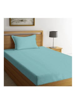 اشتري Orchard Exclusive (Sea Green) Single Size Fitted Sheet (90 x 210 + 30 Cm -Set of 1 Pc)  Cotton percale Weave, Soft and Luxurious, High Quality Bed linen -180 TC في الامارات