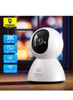 اشتري 4MP HD Pan/Tilt Smart 5G Wi-Fi Security Camera - Indoor Home Protection, 3K High Clarity, Two-Way Audio, Night Vision, Motion Detection, Baby Monitor, up to 256GB MicroSD Card Support, Works with Google Assistant & Amazon Alexa, Remote Management via App في الامارات