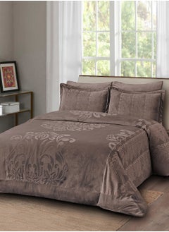 Buy Velvet Comforter Sets, 7 Pcs King Size, Fits 200 x 200 cm Double Size Bed, With Removable Filling, Soft, Warm in Saudi Arabia