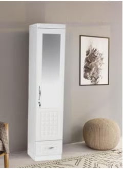 اشتري 1 Door Wooden Wardrobe Cabinet Cupboard With Door & Drawer Lock Keys في الامارات