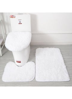 اشتري COMFY NEW BATHROOM COLLECTION 3 PC SET WHITE SOFT CARPET في الامارات