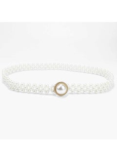 Buy Korean Style Womens Pearl Waist Chain Fashion Dress Elastic Belt Womens Decorative All-match Sweet Waist Cover WholesaleKL139-15 KL139-15 in UAE