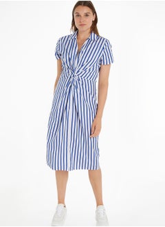 Buy Striped Front Twisted Dress in UAE