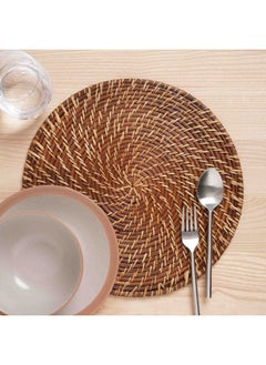 اشتري Natura Rattan Round Placemat Dia35x1cm - Honey Brown في الامارات