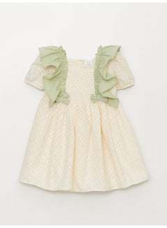 Buy Square Collar Short Sleeve Embroidery Detailed Baby Girl Dress in Egypt