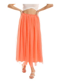 Buy Neon Orange Long Tulle Tutu Skirt in Egypt