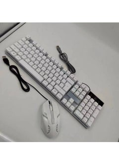 Buy Wired Glowing Keyboard and Mouse USB ComboWhite luminous suit White luminous suit in Saudi Arabia