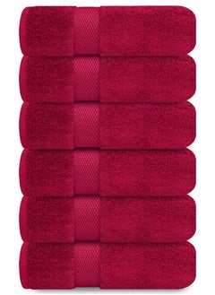 Buy Premium Burgundy Hand Towels - Pack of 6, 41cm x 71cm Bathroom Hand Towel Set, Hotel & Spa Quality Hand Towels for Bathroom, Highly Absorbent and Super Soft Bathroom Towels by Infinitee Xclusives in UAE