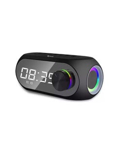 Buy Kisonli lp-2s speaker rgb music speaker, alarm clock, bluetooth, speaker-rgb light, tf-card for mobile, mirror & lcd display large mirror display screen, black in Egypt