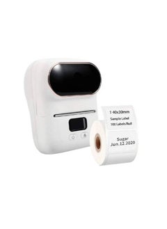 Buy Thermal Label Printer with Label Roll – Compact and Efficient Labeling Solution, White in UAE