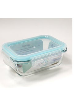 Buy Glass Food Storage Rectangular Container with Lid-370ml, Airtight, Leak proof, Oven, Microwave & Freezer Safe, Stain & Odor Resistant- clear in Saudi Arabia