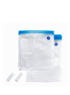 Buy Set Of 10 Universal Ziplocker ReUsable Food Vacuum Bags With Air Valve Size 22CM By 34cm Works With Any Hand Based Vacuum Pump On Valve Technology in UAE