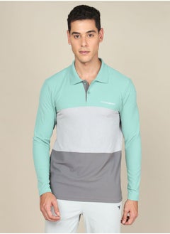 اشتري Colorblock Pique Slim Fit Polo T-Shirt with Long Sleeves في السعودية