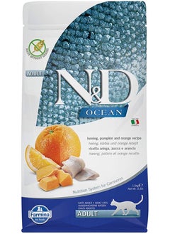 Buy Ocean Herring, Pumpkin & Orange Adult Cat Food 1.5 kg in UAE