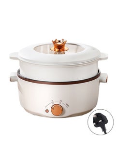 Buy Electric Hot Pot 3.5L Non-Stick Electric Cooker with Steamer, 3 Levels Fires Adjustable Electric Skillet, Frying Pan, Shabu Shabu, Electric Pot for Noodles, Egg, Sterak, Sauté, Dorm Office Family in Saudi Arabia