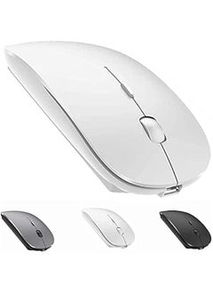 Buy Bluetooth Mouse,Rechargeable Wireless Mouse for MacBook Pro/MacBook Air,Bluetooth Wireless Mouse for Laptop/PC/Mac/iPad pro/Computer (white) in UAE