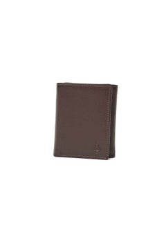 Buy Fashionable Logo Embellished Genuine Leather Tri-Fold Wallet With Card Holder And Id Window in Egypt