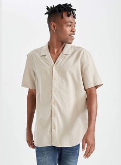 Buy Regular Fit Short Sleeve Poplin Shirt in UAE