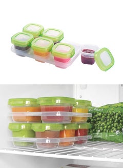 Buy 60ml x 6 - Tot Plastic Baby Blocks Food Storage Containers, Leak-proof Baby Food Freezer Storage Boxes, Small Baby Food Jars, Microwave & Dishwasher Safe, for Infant & Baby Food in Saudi Arabia