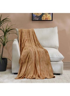 اشتري AW23 Solid Flannel Single Blanket 150x200 Cm Camel في الامارات