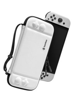 Buy Tomtoc Carrying Case for Nintendo Switch OLED Model Slim Protective Sleeve with 10 Game Cartridges Travel Carry Case White in Saudi Arabia
