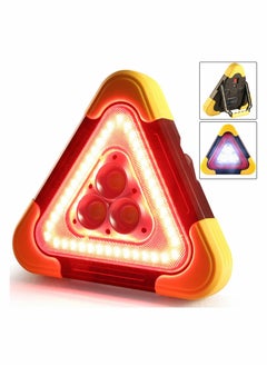 Buy Safety triangle multi-function emergency triangle light LED solar rechargeable vehicle warning triangle road triangle reflective triangle truck triangle applicable to vehicle fault in Saudi Arabia