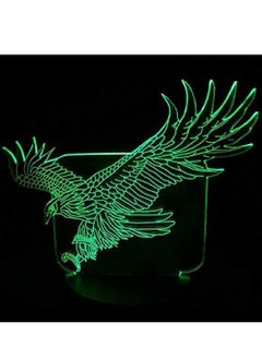 Buy Amazing Flying Big Eagle Shape Multicolor Night Light Colorful Hawk 3D Cartoon Table Lamp for Office Hotel Bedroom Bar Touch Sensor in UAE