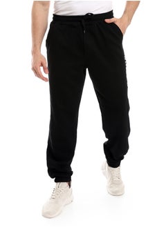 Buy Side Printed Logo Black Pants in Egypt