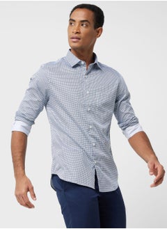 اشتري Thomas Scott Classic Slim Fit Opaque Geometric Printed Pure Cotton Formal Shirt في السعودية