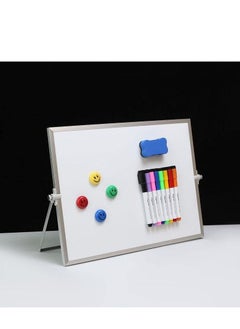 Buy COOLBABY Dry Erase Small Whiteboard 40 * 30CM 8Markers 4 Magnets Eraser Portable Double Sided Magnetic Desktop Whiteboard Easy To Carry Easel Whiteboard for Office School Home, Kitchen in UAE