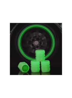 اشتري Tire Valve Stem Caps for Car, 4PCS Noctilucous Tire Air Caps Cover, Illuminated Auto Wheel Valve Stem Cap, Car Accessories Universal for Car, Truck, SUV, Motorcycles, Bike (Green) في مصر