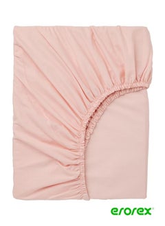 Buy Fitted sheet light pink 90x200 cm in Saudi Arabia