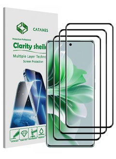 Buy 3 Pack For Oppo Reno11 Screen Protector Full Coverage Screen Protector Clear Anti-Bubble Shield Tempered Glass Screen Protector in UAE