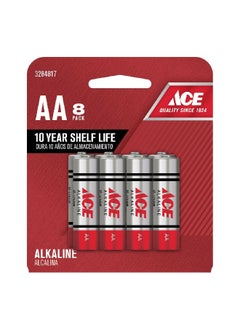 Buy 8-Piece AA Ultra Alkaline Multipurpose Durable Pencil Batteries Set Silver and Red 9.4 x 11.4 x 2.5 cm LR6UP-8B in Saudi Arabia