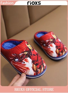 Buy Disney Iron Man Boys Girls Closed Toe Slippers For Home Or Outdoor Use Warm Shoes For Children in UAE