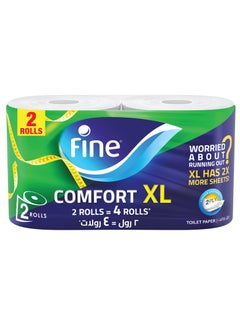 Buy Fine Comfort XL - 2 Ply Toilet Tissue Paper - 2 Rolls in UAE