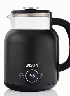 Buy Edison electric kettle black electronic control 1.5 liters 1200 watts in Saudi Arabia