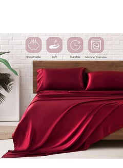 Buy Silky Bedding Set 4-Piece(Red) in Saudi Arabia