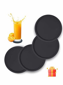 Buy Silicone Drink Coasters Set of 4, Non-Slip Cup Coasters, Heat Resistant Mate, Soft Coaster for Tabletope Protection, Ceramic Wooden Table, Furniture from Damage in UAE